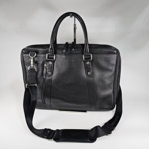 Kinloch Anderson Slim Laptop Briefcase Business Bag Leather Black Crossbody Zip